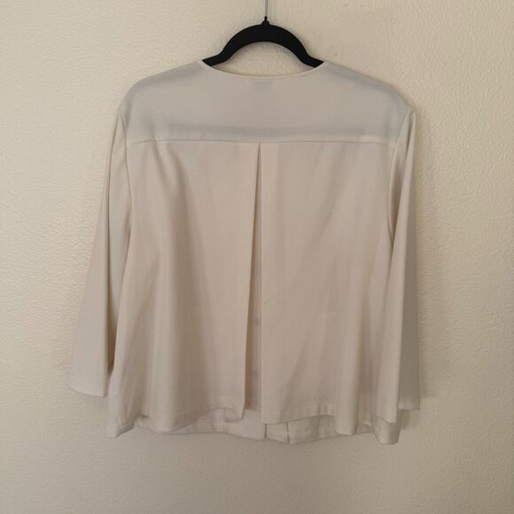 Chico's Blazer Square-Cut Crepe Jacket Size 3/XL Ivory Career Office Business - Picture 9 of 12